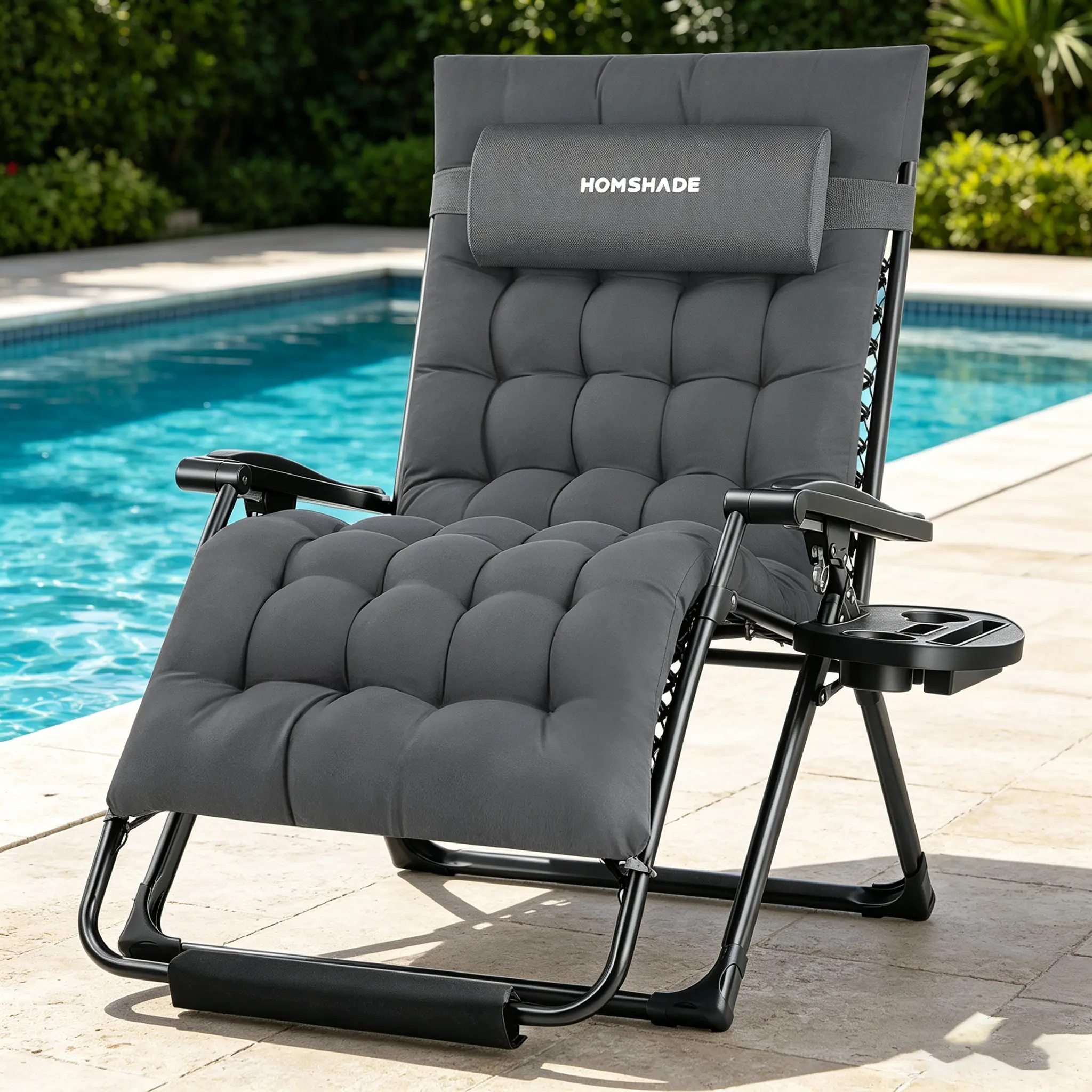 Folding Zero Gravity Lounge Chair 400LBS Support, 90-170° Adjustable Recline, Breathable Mesh, Removable Cushion, Cup Holder & Headrest for Camping Outdoor, tanning chair,home decor,camping essentials