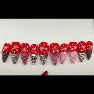 Chocolate covered strawberry nails