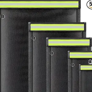 Large Faraday Bags with Reflective Strip- 5 Pack Faraday Cages for Laptops & Tablets & Phones & Car Keys, Faraday Key Fob Protector, Fireproof & Waterproof Anti-theft Signal Blocking Pouch