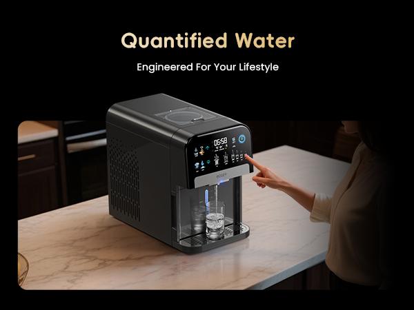 ecozy Nugget Ice Dispenser, Ultra-quiet Smart 2-in-1 Pebble Ice Machine Countertop & Water Dispenser with App Control, Easy Self-Cleaning, Auto Lighting, TDS Monitor, Measured Dispensing, Christmas Gift, Holiday Haul Gift