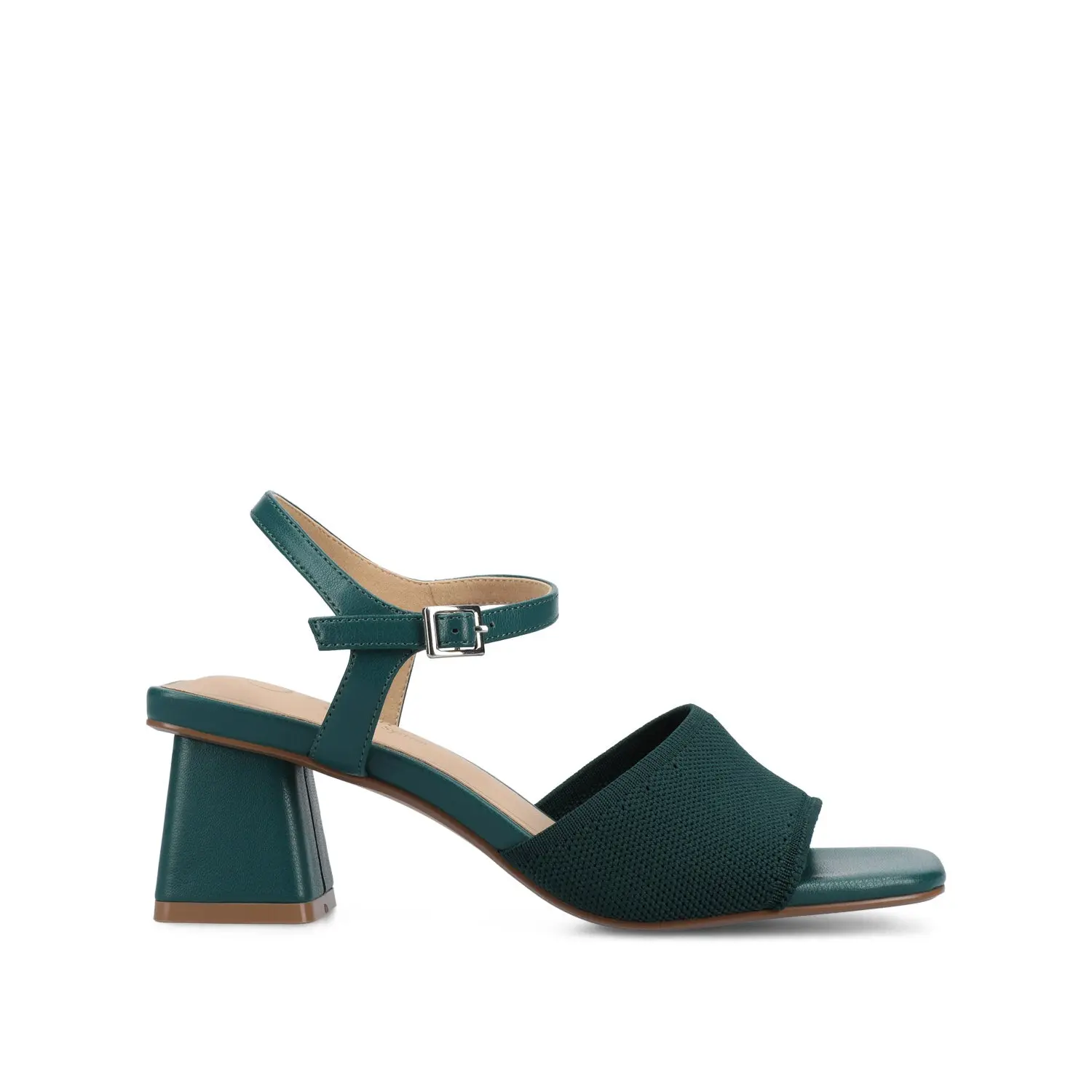 EVYLINN STRAPPY HEELS IN KNIT FABRIC - Teal Knit