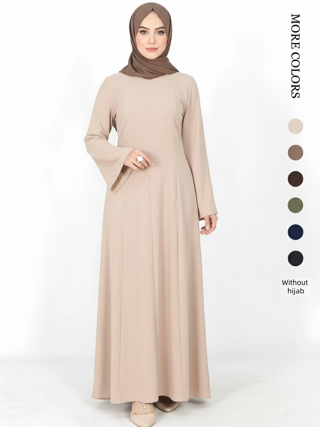 Long Sleeve Maxi Dress, Modest Robe Dress, Modest Islamic Abaya for Women, Breathable, Soft and Comfortable with Flowy Draped Cross-Back Tie Design, Perfect for Daily Wear, Modest Style Dress, Elegant Islamic Clothing, Modest Dresses, Muslim Clothing