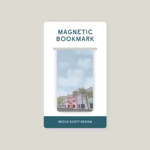 Rainbow Row Magnetic Bookmark