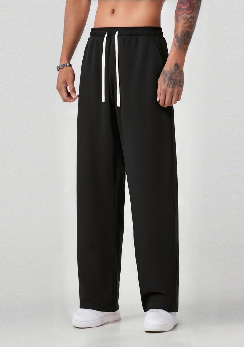 Clean Gent Men's Drawstring Waist Sports Sweatpants, Casual Regular Fit with Pockets, Classic Style Fashionable Comfortable Athletic Trousers Suitable for All Seasons, Men's Bottoms