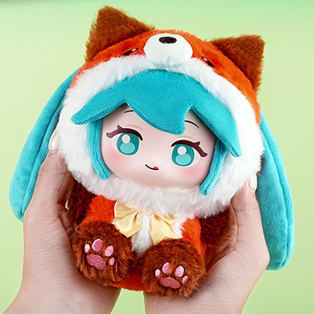 MINISO Hatsune Miku Vinyl Plush Doll Forest Cute Creatures Series Blind box Soft Stuffed Plush Keychain Bag Pendant Adorable Miku Design with Forest Creature Theme Ideal for Collectors and Fans