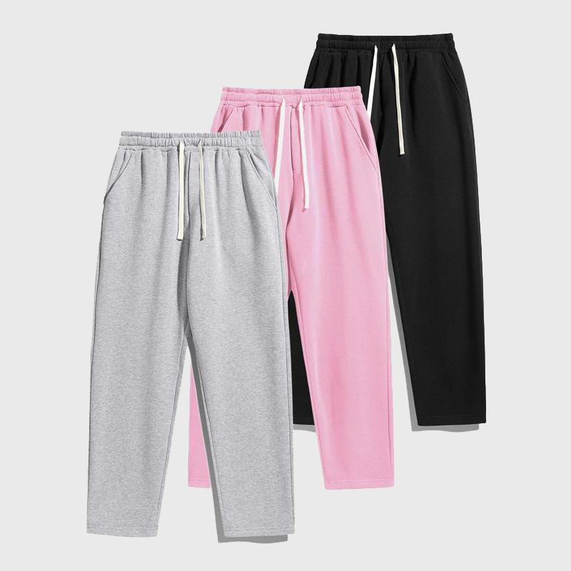 Men's Solid Color Fashion Sports Pants, Versatile All Year Wear, Ideal for Autumn and Winter, Wide Leg Straight Leg Pants, Casual Street Dance Pants, Comfortable Winter Home Pants, Plus Size Casual Sports Pants with Stud Design, Fashionable and Versatile