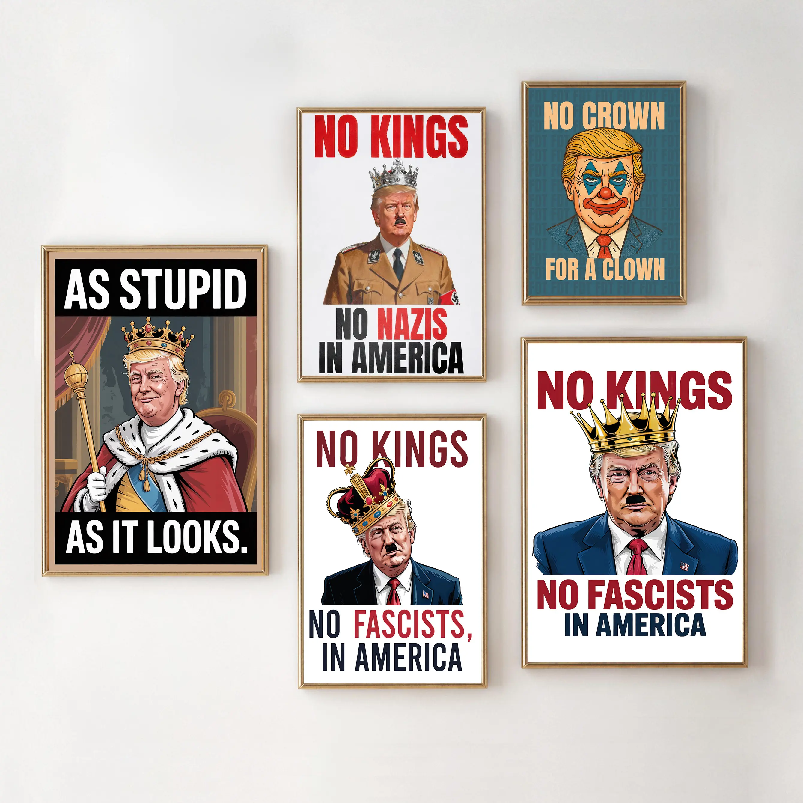"As Stupid As It Looks" Printable Political Protest Poster - Anti-Trump No Kings Graphic Wall Decor, Wood-Ready Frame-Compatible Art for Rallies/Protests, Printing-Enabled Statement Piece for American Activists, Political Activism