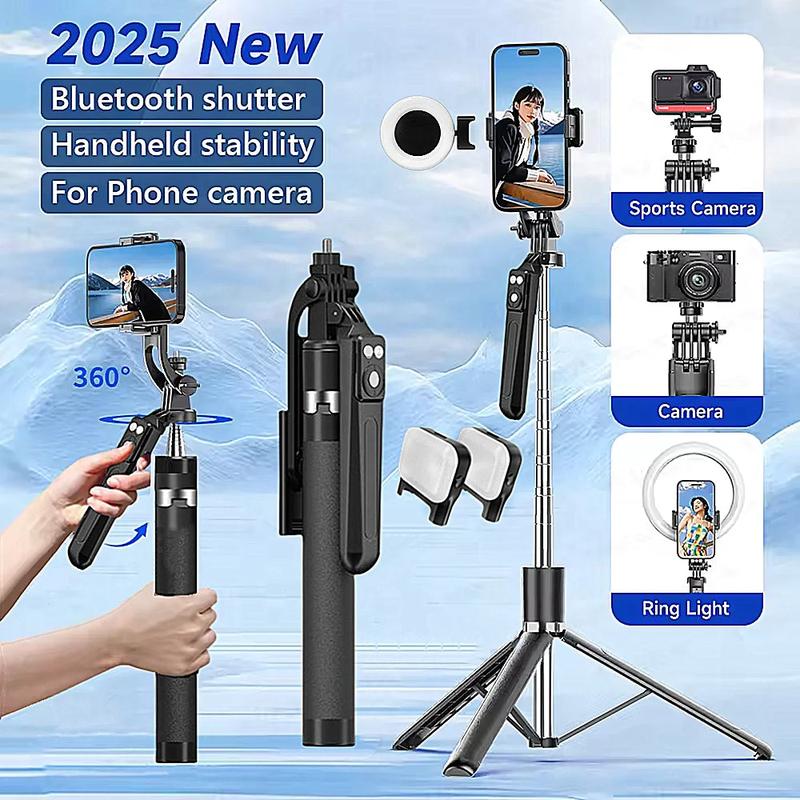 MEUYAG 170cm 360° rotation Selfie Stick with Wireless Bluetooth Extended Tripod with Remote Shutter for Android ios smartphone