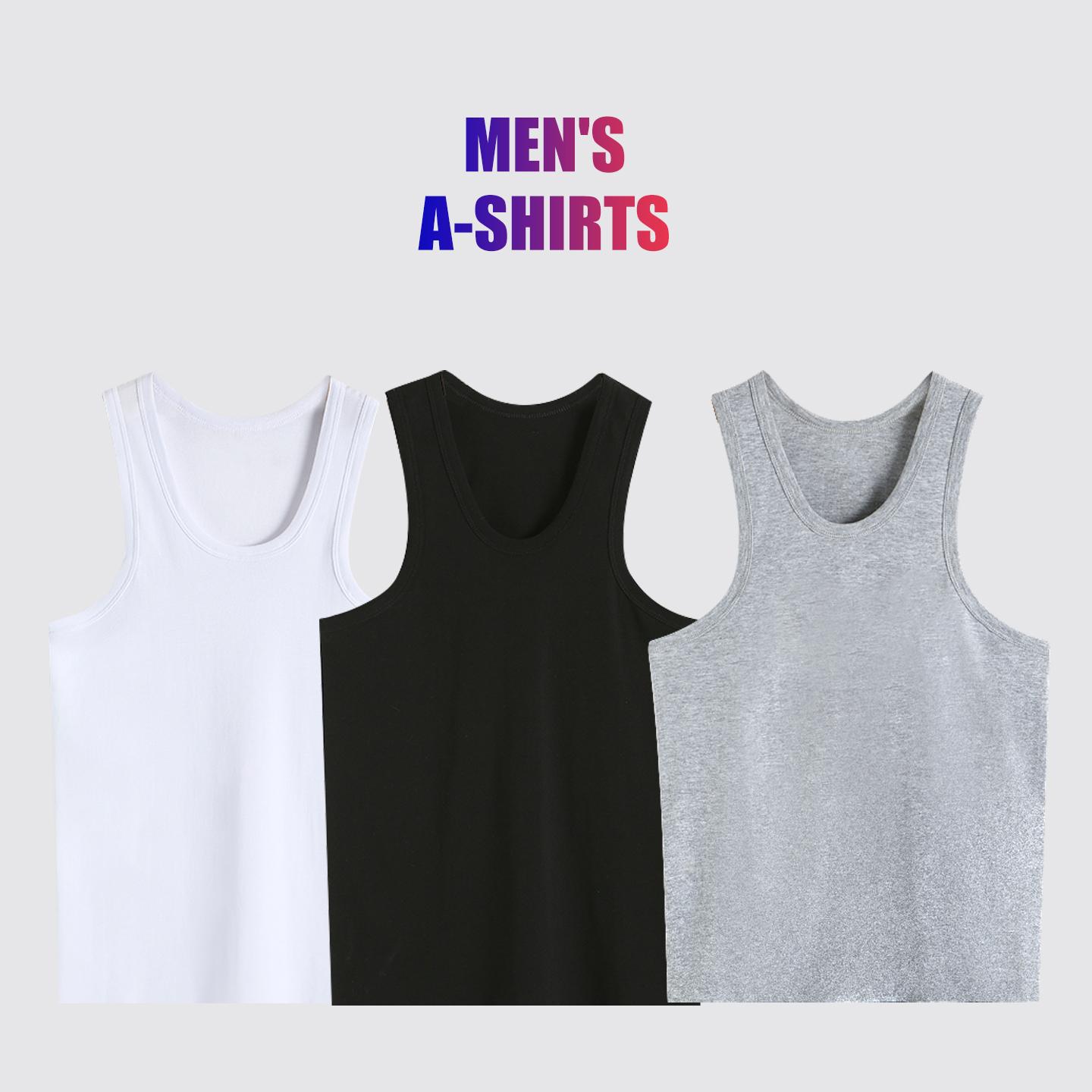 6 Pack Men's A-Shirts 100% Cotton Ribbed Underwear Tank Top Solid Casual Menswear S-3XL Regular Big & Tall Workout Breathable Sleeveless Plain Classic