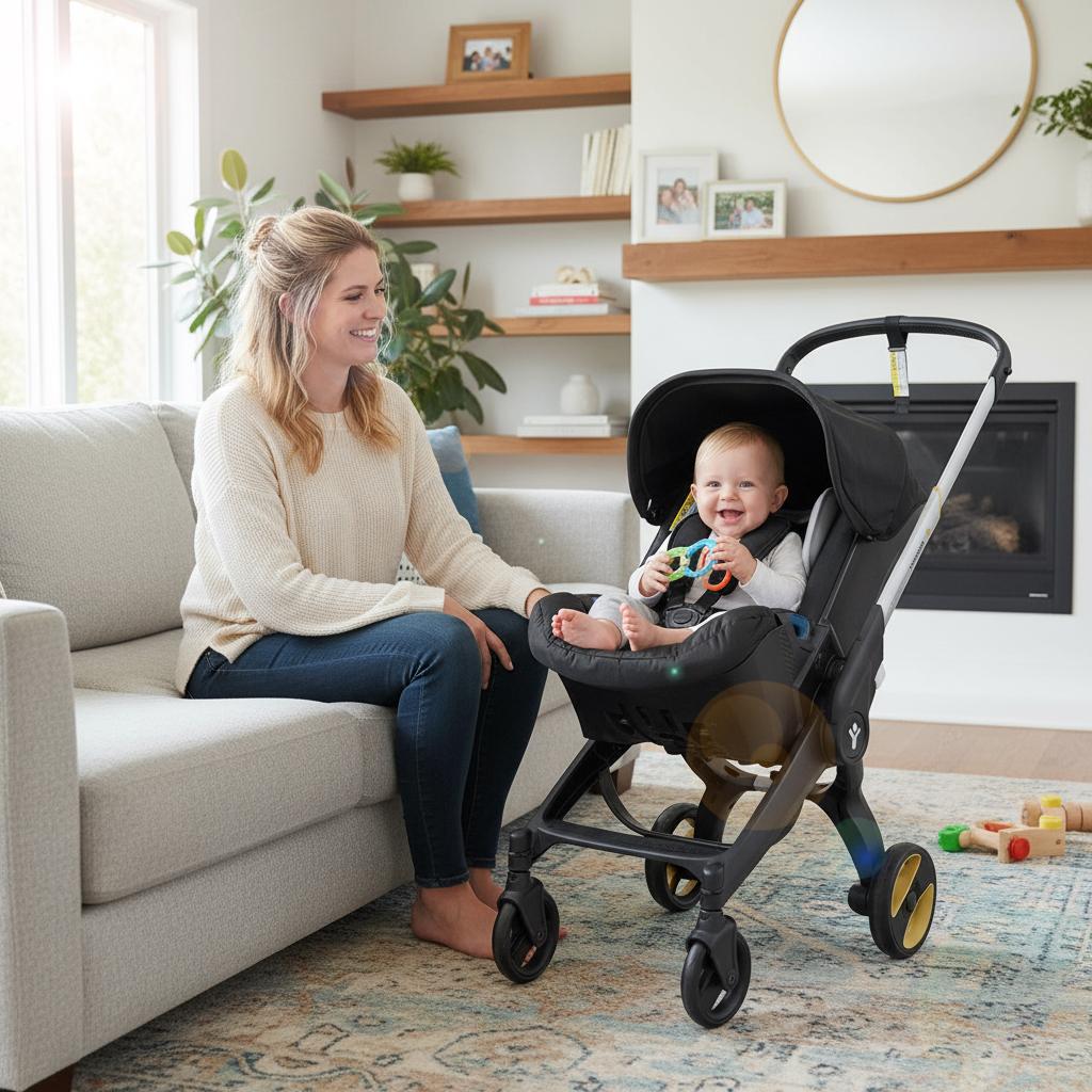 Folding Stroller, Cotton Seat Cushion, the Push Rod can be Adjusted Up, Down, Forward And Backward,Shopping Mall Baby Stroller,High-Quality Travel Baby Stroller