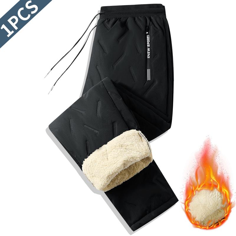 3 Pack Men's Thermal Pants - Heavyweight Fleece Lined Winter Trousers with Drawstring Elastic Waistband, Side Seam Zipper Closure, Can Be Worn Over or Underneath Cold Weather Apparel Suitable for Everyday & Office Work, Outdoor Activities