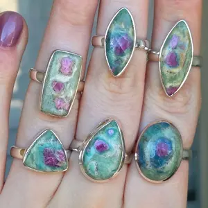 Ruby in Fuschite Sterling Silver Rings