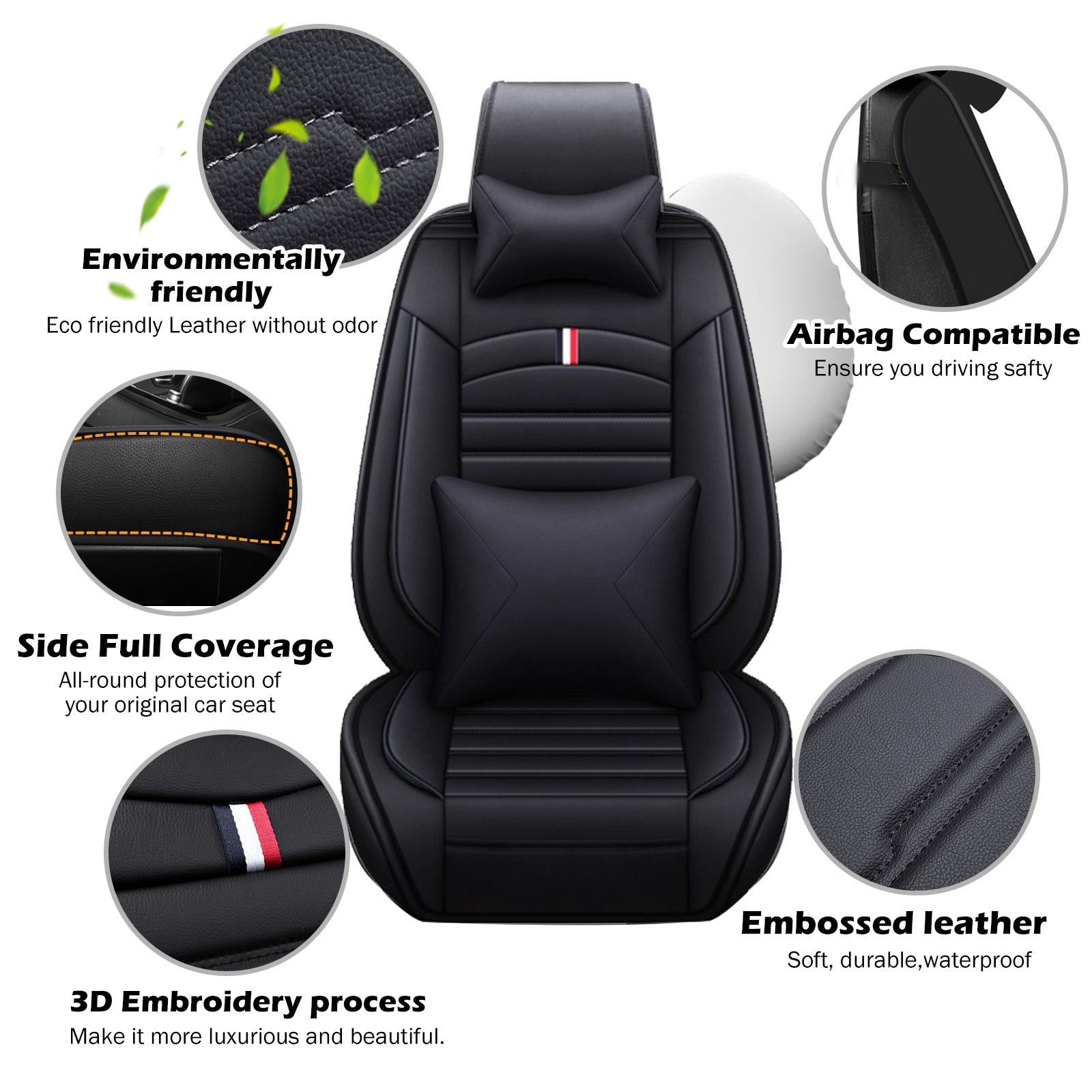 Premium Napa PU Leather Car Front Rear Seat Cover Full Set 5 Seat Protector Mat Breathable Cushion Pad Set Universal ,Full Surround Design with Storage Bag, with 2pcs Head Pillow and 2pcs Waist Pillow - Valentine's Day Gift For Lover Premium Napa PU Leather Car Front Rear Seat Cover Full Set 5 Seat Protector Mat Breathable Cushion Pad Set Universal ,Full Surround Design with Storage Bag, with 2pcs Head Pillow and 2pcs Waist Pillow - Valentine's Day Gift For Lover