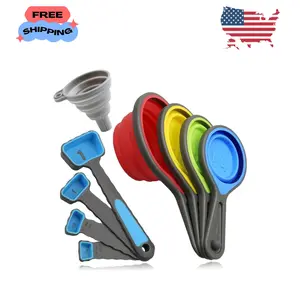 Measuring Cups and Spoons set, Collapsible Measuring Cups, 8 piece