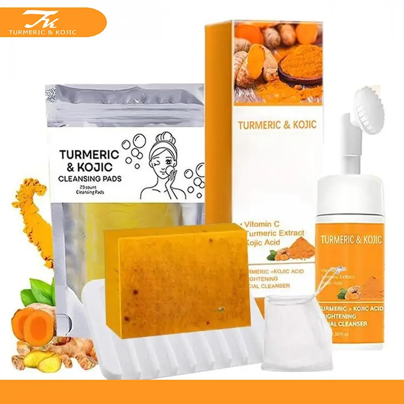 [TURMERIC&KOJIC] Turmeric Wash and Care two PieceSetTurmericCleansing Mousse, Turmeric SoapFacialCleansing Skincare FacialCleansing CleanserFacial Wash Comfort