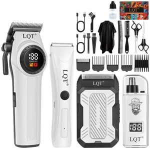 LQT Barber Hair Clippers ，carving shears，razor，Nasal hair trimmer 4in1 Set，Rechargeable Cordless Hair Cutting Kit with Durable Foil Shaver, Quiet Motor, Washable Blades, Adjustable Speeds，Ergonomic Design for Home salon，Efficient Portable，exquisite gifts