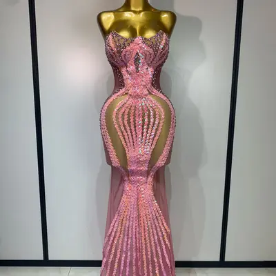 open lace back dress Zara Pink Ombre Sleeveless High Neck Ruched Mesh Sheer Mini Bodycon Tank  Dress S main image 0