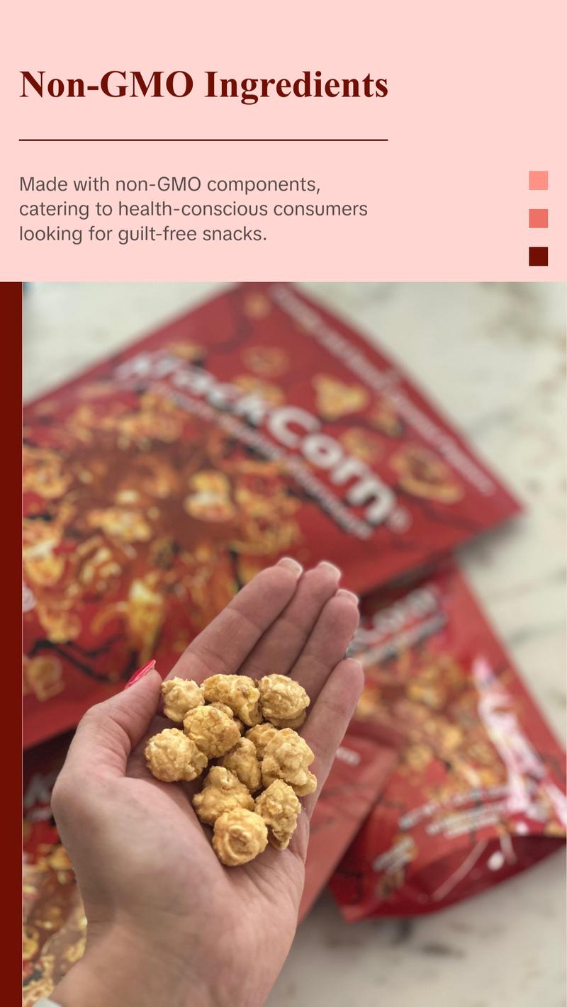 KrackCorn Popcorn 6-Large Bags Mixed with the Original Crunchy Caramel and KrackCorn With Cheese. Non-GMO, Gluten Free, Family Recipe Crunchy Snacks KrackCorn Popcorn 6-Large Bags Mixed with the Original Crunchy Caramel and KrackCorn With Cheese. Non-GMO, Gluten Free, Family Recipe Crunchy Snacks