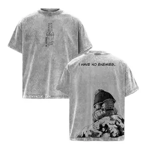 Thorfinn Karlsefni Vinland Saga I Have No Enemies Quote Shirt, True Warrior Path Design, Nordic Anime Aesthetic, Minimalist Manga Art, Viking Philosophy Graphic Tee, Seinen Anime Streetwear, Washed Grey Unisex Tee