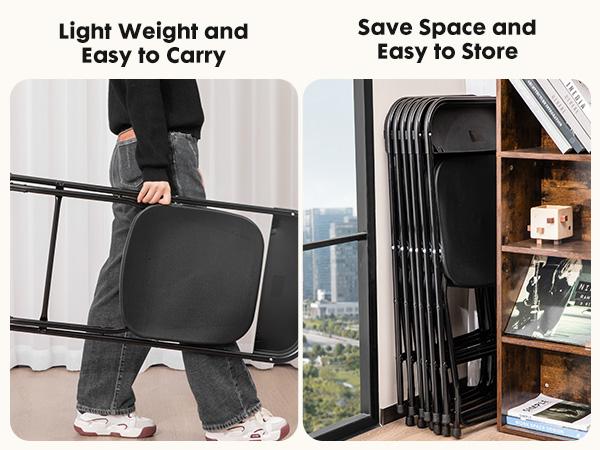 4/6/10 Pack  Plastic Folding Chair, Indoor Outdoor Portable Stackable Commercial Seat with Steel Frame 330lb Capacity for Events Office Wedding Party Picnic Kitchen Dining