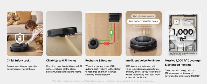 eufy C20 Omni Robot Vacuum, Vacuum-and-Mop-Combo, Self-Emptying, Auto Mop-Washing and Auto-Drying for hands-free cleaning, 3.35-Inch Ultra-Slim Body, 7000 Pa Powerful Suction, All-in-One Station, Eufy