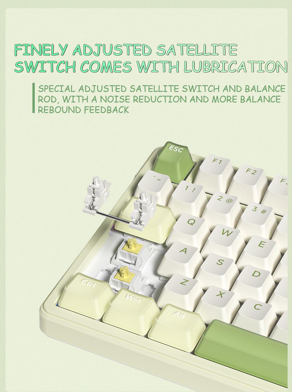 FURYCUBE K99 pro Creamy Wireless/Wired/2.4G Mechanical Keyboard,Gasket Structure, Hot Swappable,RGB Gaming Keyboard,Gift for Girlfriend,Office Keyboard with Numpad