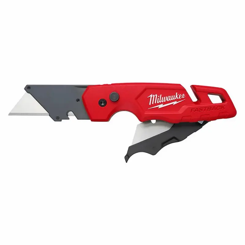 Milwaukee press and flip utility knife with 5 extra blade storage holder