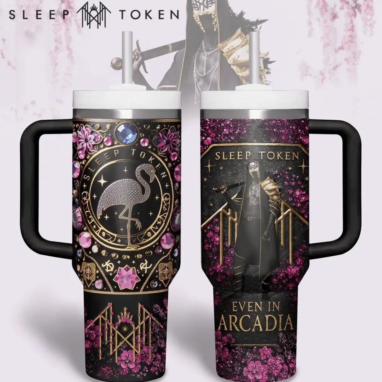 Even In Arcadia ,Sleep Sleep Token Music Tumbler  40 oz 30 oz Tumbler With Handle