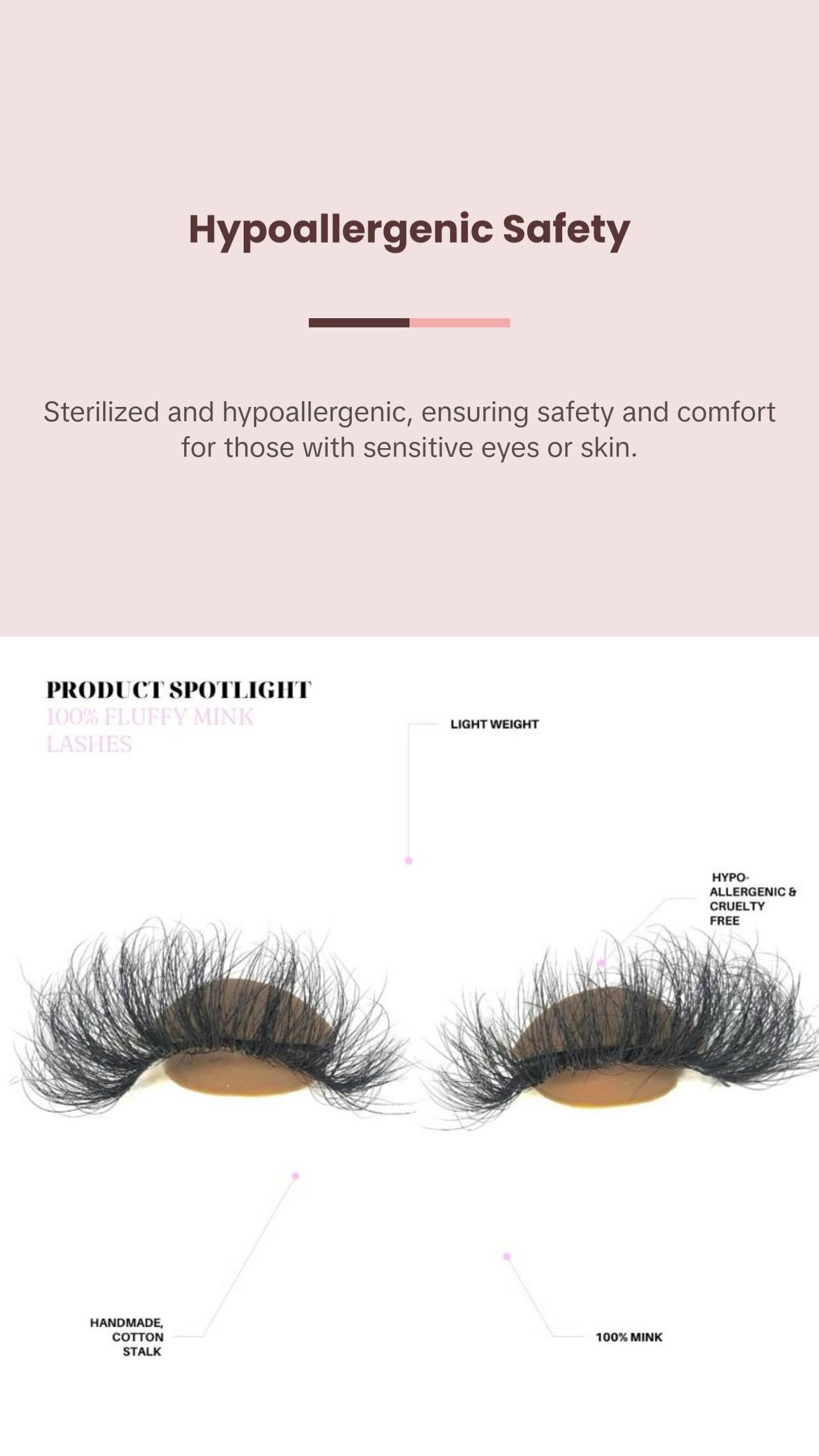 Beauti Fluffy Mink Eyelashes - 15-25mm Soft Cotton Band Lashes with Reusable Hard Case & 2 Lash Brushes, Hypoallergenic, Beauti Fluffy Mink Eyelashes - 15-25mm Soft Cotton Band Lashes with Reusable Hard Case & 2 Lash Brushes, Hypoallergenic,