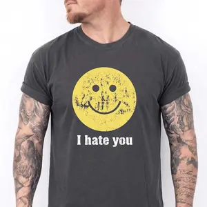 I Hate You Smiling Face T-Shirt, I Hate You Shirt, Funny Sarcastic Graphic Tee, Dark Humor Graphic Tee, Cute Bipolar Shirt