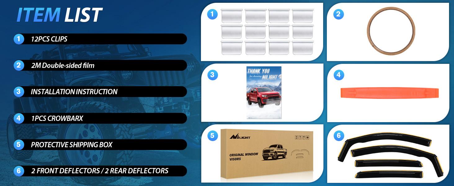 Nilight in Channel Window Deflectors for Chevy Colorado Crew Cab/GMC Canyon Crew Cab 2015 2016 2017 2018 2019 2020 2021 2022 Rain Guards,Vent Window Visors-4pcs Car Accessories Truck Black Vehicle Replacement Automotive Cover dealsforyoudays Nilight in Channel Window Deflectors for Chevy Colorado Crew Cab/GMC Canyon Crew Cab 2015 2016 2017 2018 2019 2020 2021 2022 Rain Guards,Vent Window Visors-4pcs Car Accessories Truck Black Vehicle Replacement Automotive Cover dealsforyoudays