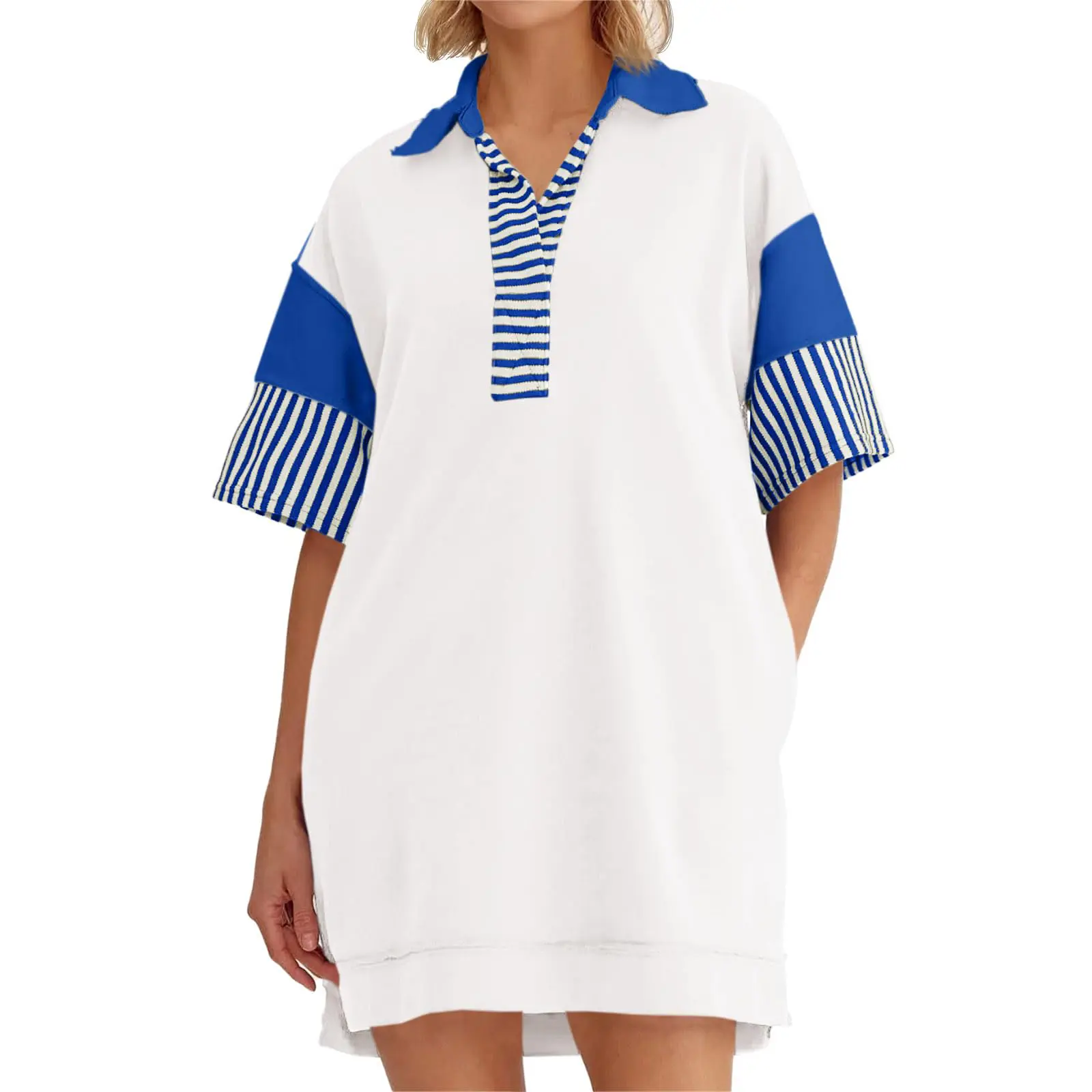 oversized v neck t shirt dress ASOS Design - V-Neck Fitted T-Shirt Dress - Women - Polyester - S