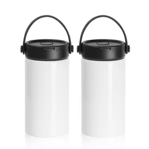 Sublimation Water Bottle Blanks Sports Wide Mouth Vacuum Insulated Straight Tumblers with Flip Straw and Portalbe Handle 8 Pack & 24 Pack & 48 Pack