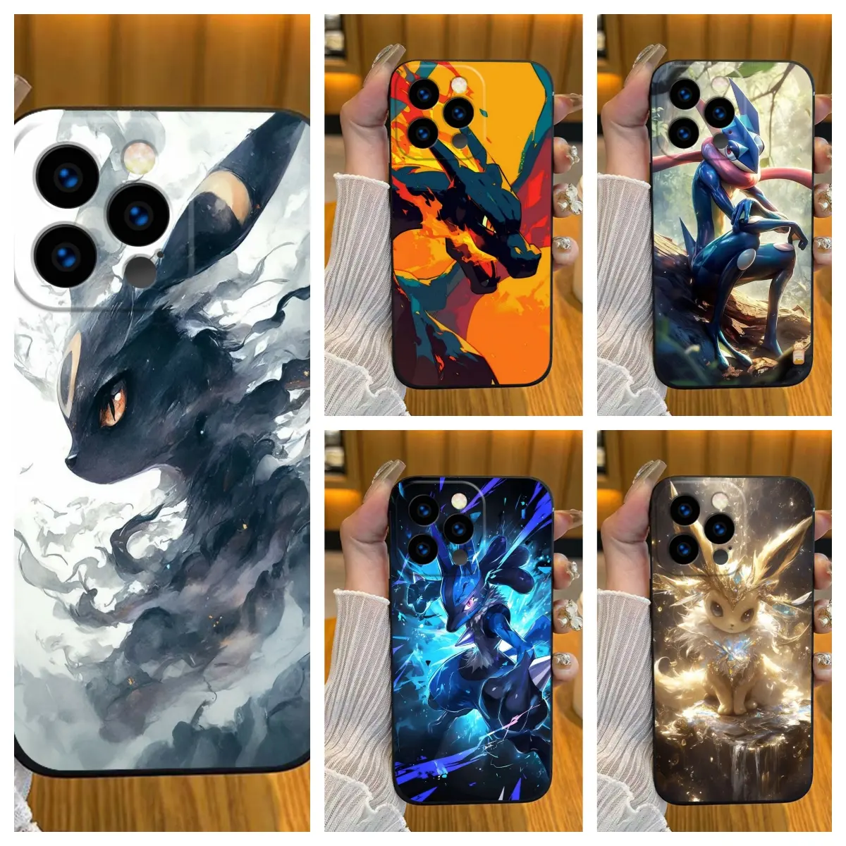 P-PPokemon soft black phone case Fashionable phone case Shockproof phone case Applicable to iphone 16 case 15 14 13 12 11 2025 new model Premium Phone Case deals for you High-end phone case