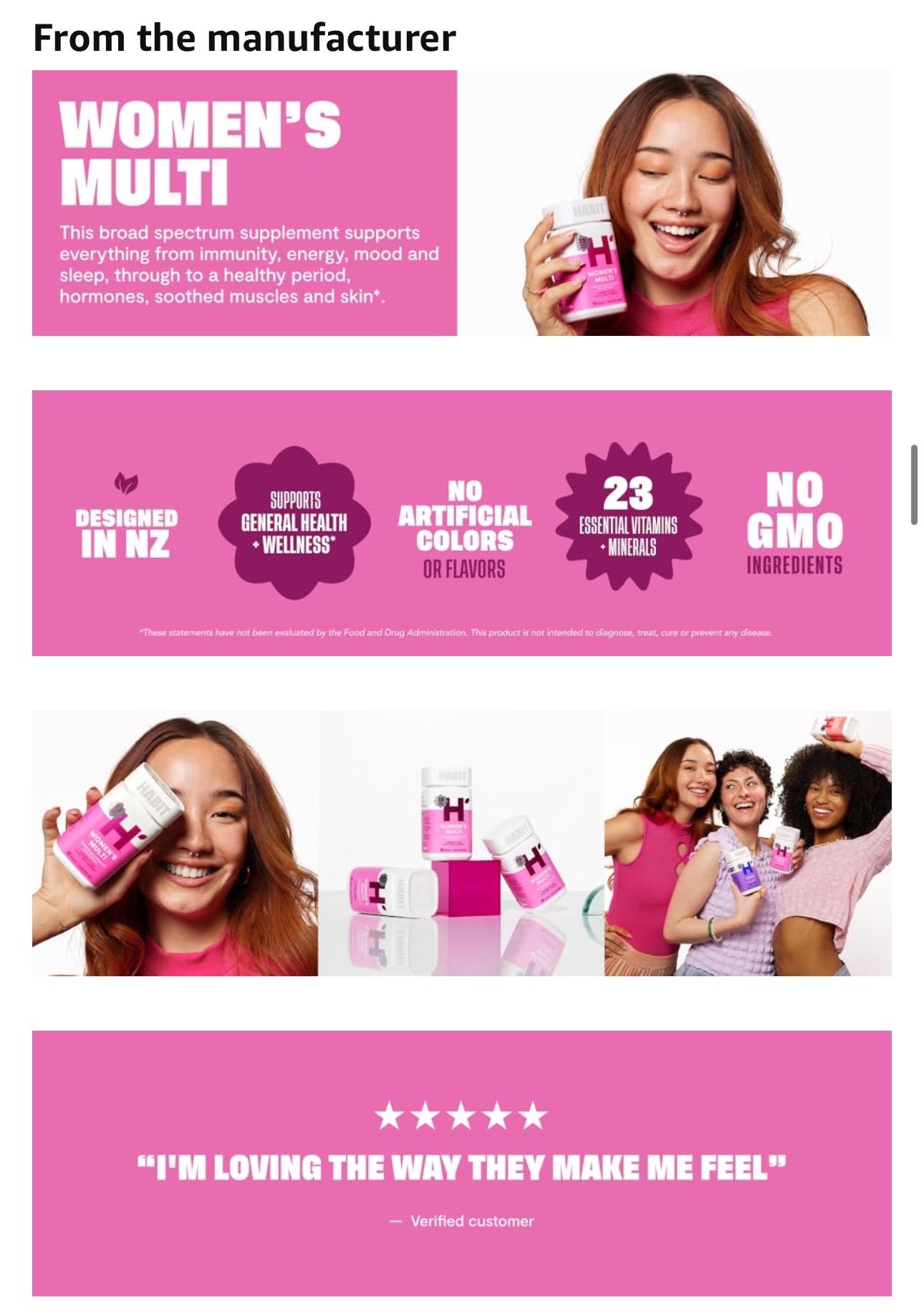 HABIT Women's Multi Supplement - New Look, Supports General Health & Wellness, 60 Capsules Healthcare