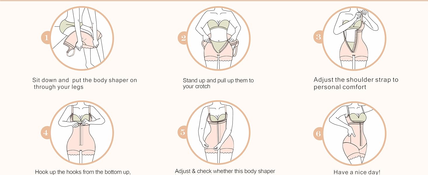 YIANNA Fajas Colombianas Shapewear for Women Tummy Control Shapewear Butt Lifter Bodysuit