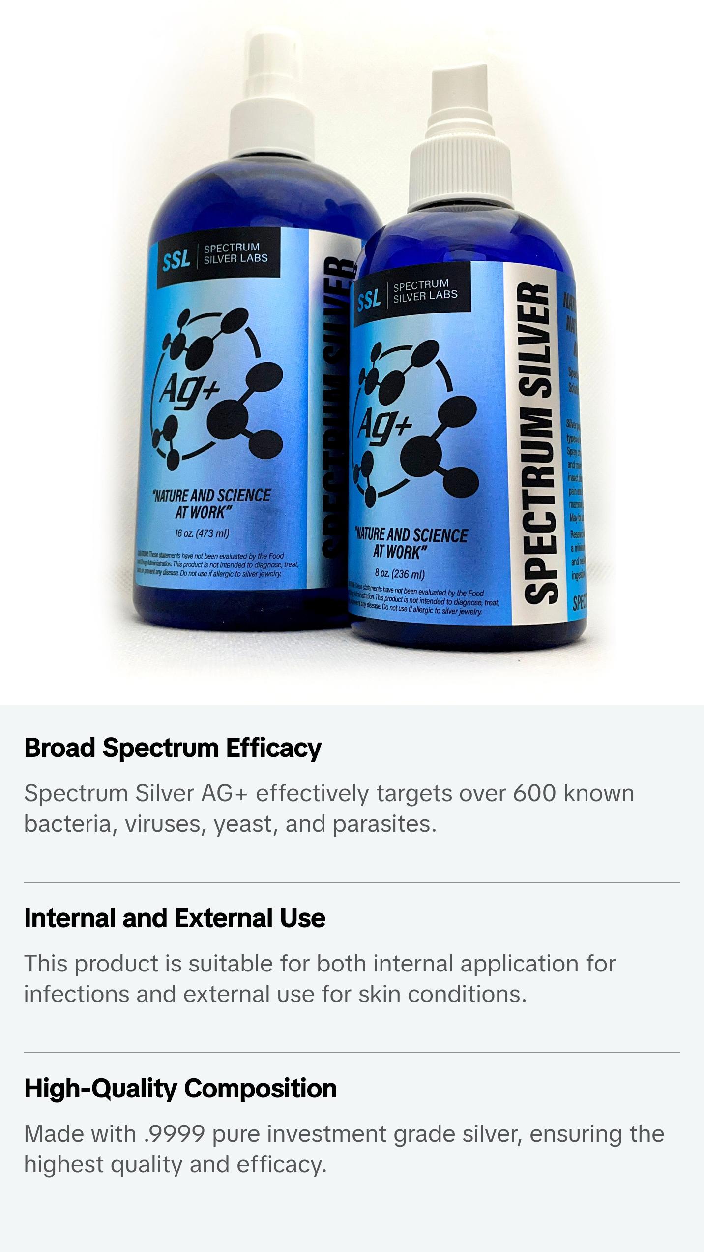 ..SPECTRUM SILVER AG+ Ionic Nano Silver 16 oz