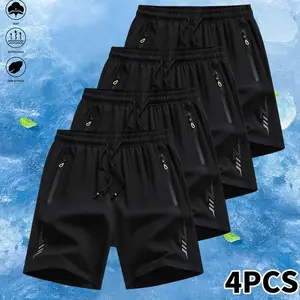 Men’s Summer Shorts, 4-Pack – Quick-Dry, Breathable Casual Sportswear for Running, Fitness, Cycling, Jogging, and Outdoor Activities