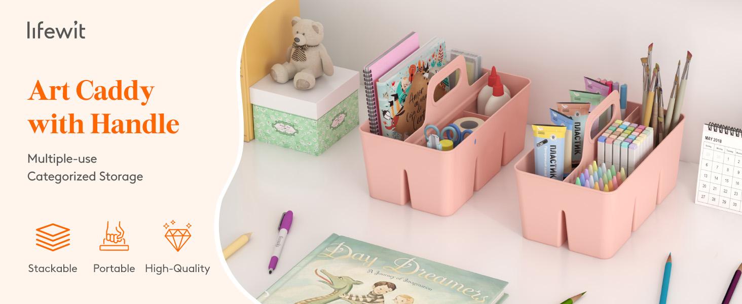Lifewit Plastic Storage Organizer with Reinforced Handle, BPA-Free ABS, Supports Up to 20 lb, Ideal for Craft Supplies & More Lifewit Plastic Storage Organizer with Reinforced Handle, BPA-Free ABS, Supports Up to 20 lb, Ideal for Craft Supplies & More