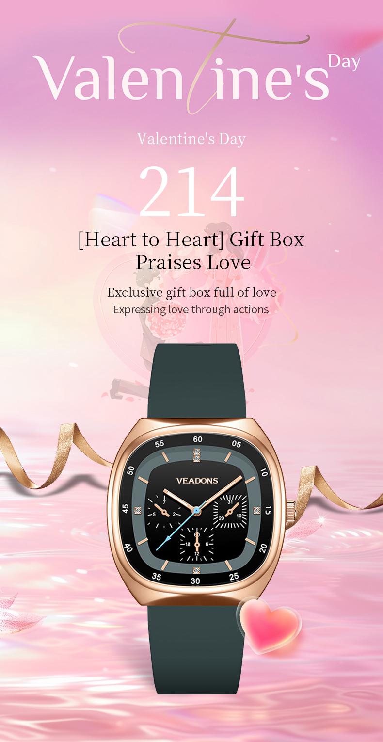 Fashion Watch TikTokShopStockUp  Valentine’s Day Gift Casual Stylish Open Dial Watch  Silicone Strap, Waterproof & Luminous, Perfect for All Occasions