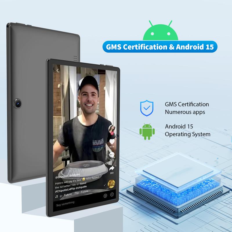 【TIKTOK GiftedInLove】PYNAREL Android 15 10.1 Inch Tablet, 2 in 1 Portable Device with Keyboard, Mouse, Case, Stylus, Dual Camera,  for Valentine’s Day Gift