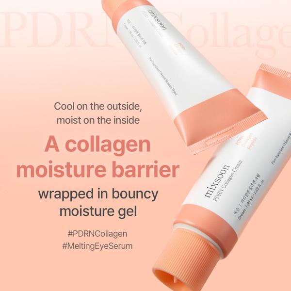 [New] PDRN Collagen Cream 1.69 Fl. Oz / 50ml) I Plant-Based PDRN, Collagen Peptides Hyaluronic Acid Lightweight Korean Gel Moisturizer Elasticity Korean Glass Skin Care