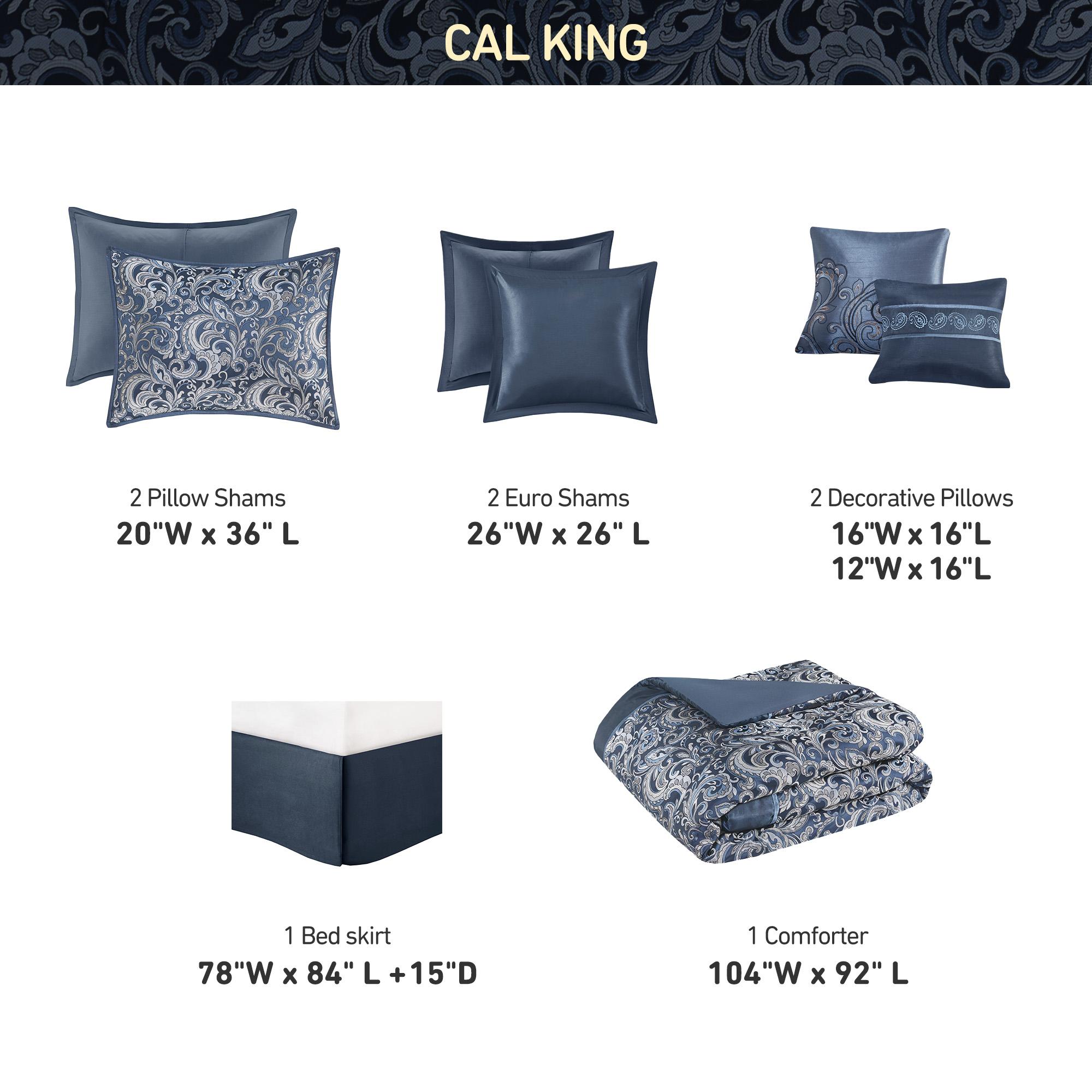 Brystol 8/24 Piece Room in a Bag Faux Silk Comforter Jacquard Paisley Design Matching Curtains Down Alternative All Season Bedding-Set