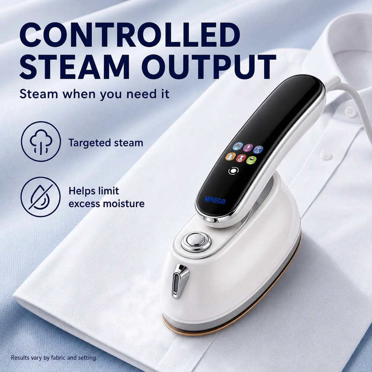 MREGB Portable Clothes Steamer for Travel, 2-in-1 Handheld Garment Steamer & Steam Iron, Dual Voltage 110-240V, 1300W 10-Second Heat-Up, LCD Display, 6 Modes, 160ml Tank, Vertical & Horizontal Use tiktokshopbacktoschool,back to school,back to school haul