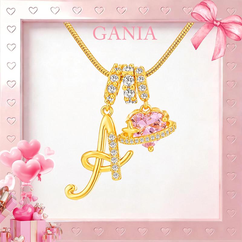 GANIA Art-designed personalized name letter necklace, free of allergenic ingredients, with adjustable size. It is an excellent Valentine's Day gift for women and girls.