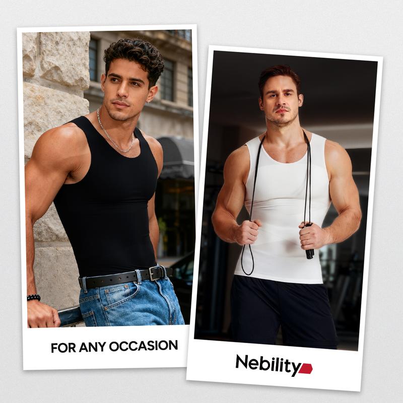 Nebility Men’s Menswear Shapewear Compression Shirt Body Shaper Tank Top Tummy Control Undershirt Back Cross Support Correcting Hunchback Nebility Men’s Menswear Shapewear Compression Shirt Body Shaper Tank Top Tummy Control Undershirt Back Cross Support Correcting Hunchback