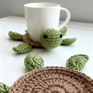 Crochet LittleAnd Tea Cup Cushion Insulation Table Protector Cup Mat Coaster for Home Office