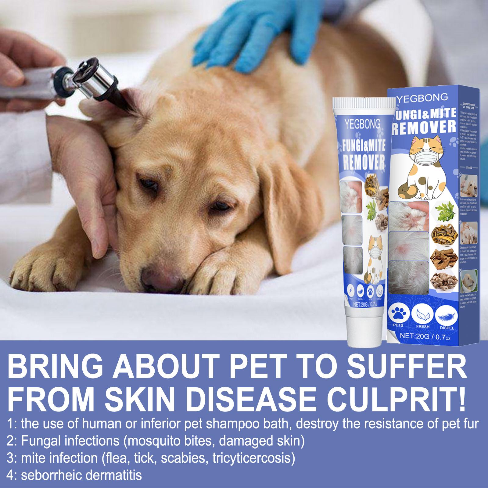 Fungi & Mite Remover Cream Gentle Care for Dogs & Cats Relieves Itching with Chamomile Sophora Flavescens Angelica Sinensis Ingredients Effective Quick & Effective