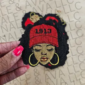 Black Girl Red Hat Patch (3 Patches)