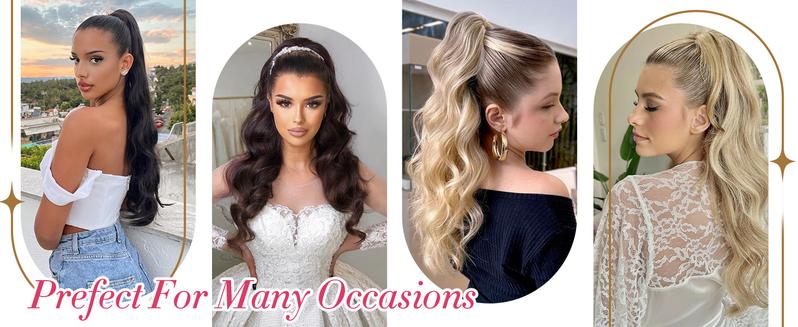 Vigorous Ponytail Extension 24 Inch Long Curly Wavy Claw Clip in Ponytail Hair Extensions,Synthetic Ponytail Hair Extension Clip in Hairpiece for Daily Use
